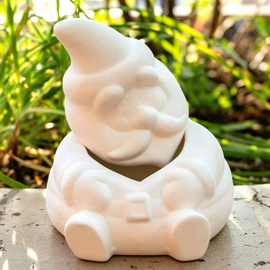 Bubbly Christmas Santa Box 4.3" Ceramic Bisque Ready To Paint Pottery