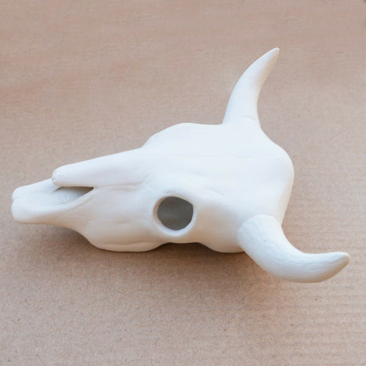 Bull / Cow Skull 4.5" Ceramic Bisque Ready To Paint Pottery