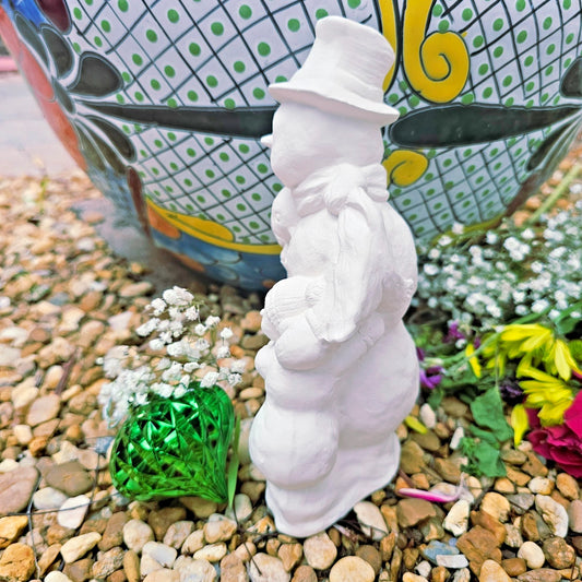 Snowman Family Christmas 7.25" Ceramic Bisque Ready To Paint Pottery