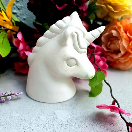 Cute Unicorn 4.3" Ceramic Bisque Ready To Paint Pottery