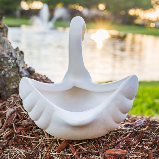 Smooth Swan Bowl Pot Planter 6.5" Ceramic Bisque Ready To Paint Pottery