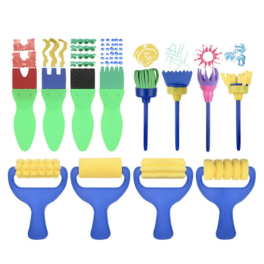 (12x) Kids Stamping Sponge Set with Rollers