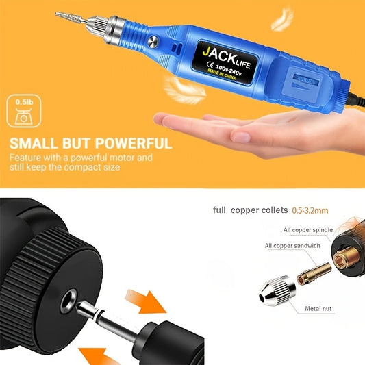 12V Mini Drill Electric Carving Pen Set Variable Speed 15 pieces