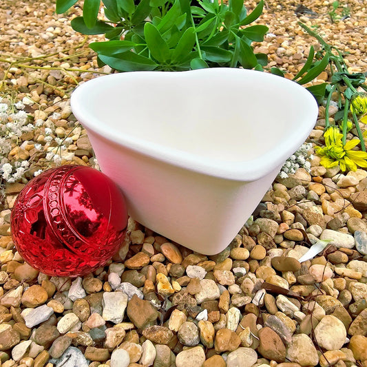 Heart Valentines Bowl 5.7" Ceramic Bisque Ready To Paint Pottery