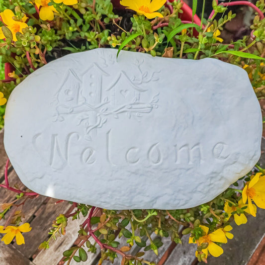 Welcome Garden Stone 9" Ceramic Bisque Ready To Paint Pottery
