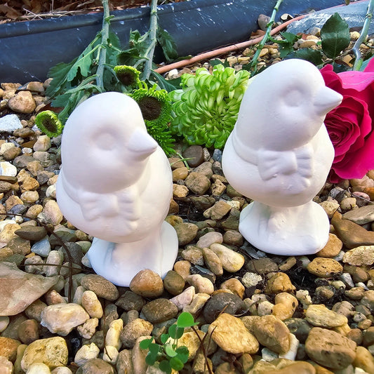 Pair of Small Birds 3" Ceramic Bisque Ready To Paint Pottery