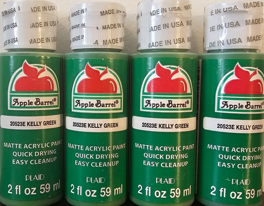 Kelly Green (4x) 2oz Bottles - (8oz) Apple Barrel Matte Acrylic Paint