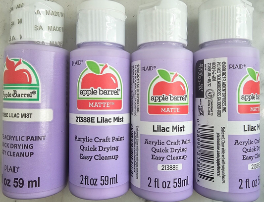 Lilac Mist (4x) 2oz Bottles - (8oz) Apple Barrel Matte Acrylic Paint