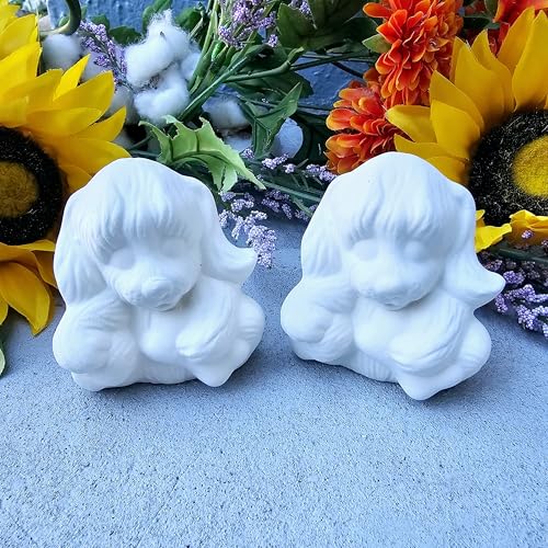 Pair of Doggies 2.5" Ceramic Bisque Ready to Paint Pottery