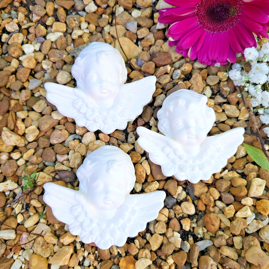 Three Angel Cherub Addons 3.4" ea Ceramic Bisque Ready To Paint Pottery