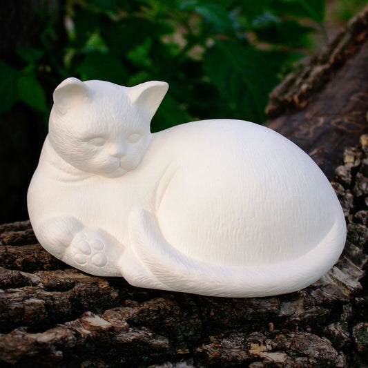 Kitty Cat Realistic 6x4 Ceramic Bisque Ready To Paint Pottery