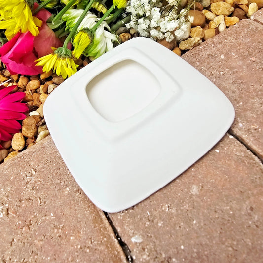 Small Dish Tray Beveled 5" Ceramic Bisque Ready To Paint Pottery