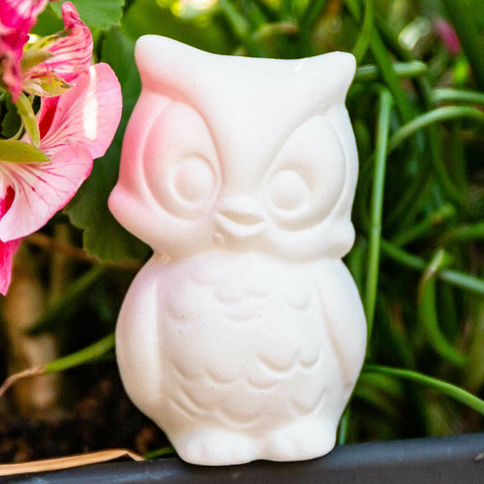 Cute Small Solid Owl 2.5" Ceramic Bisque Ready To Paint Pottery