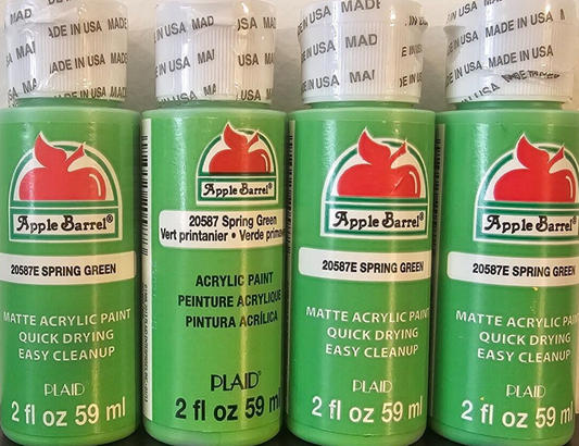 Spring Green (4x) 2oz Bottles - (8oz) Apple Barrel Matte Acrylic Paint