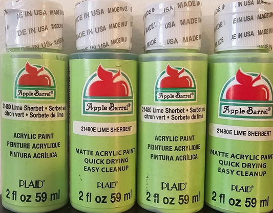 Lime Sherbert Green (4x) 2oz Bottles - (8oz) Apple Barrel Matte Acrylic Paint