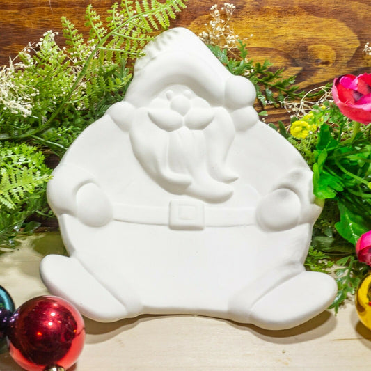 Christmas Santa Bowl 7.5" Ceramic Bisque Ready To Paint Pottery