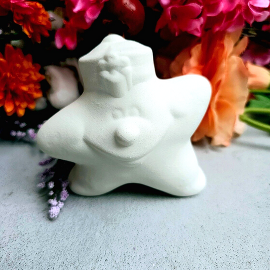 Starfish Critter with Hat 4" Ceramic Bisque Ready To Paint Pottery