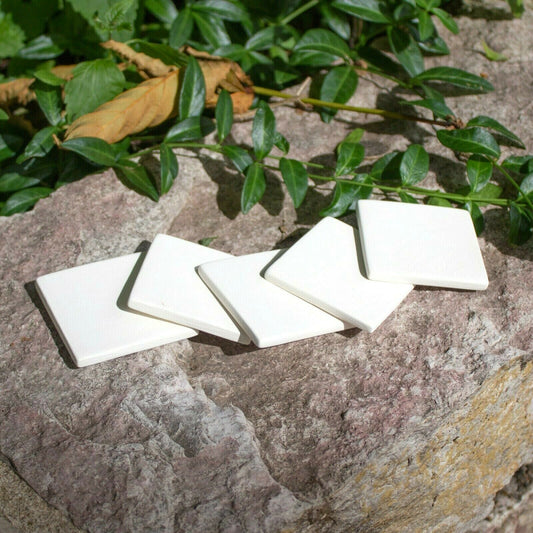 (5x) Square Tiles Set 2x2 Ceramic Bisque Ready To Paint Pottery