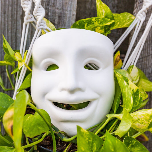 Theatre Happy Face Mask 5.5" Ceramic Bisque Ready To Paint Pottery