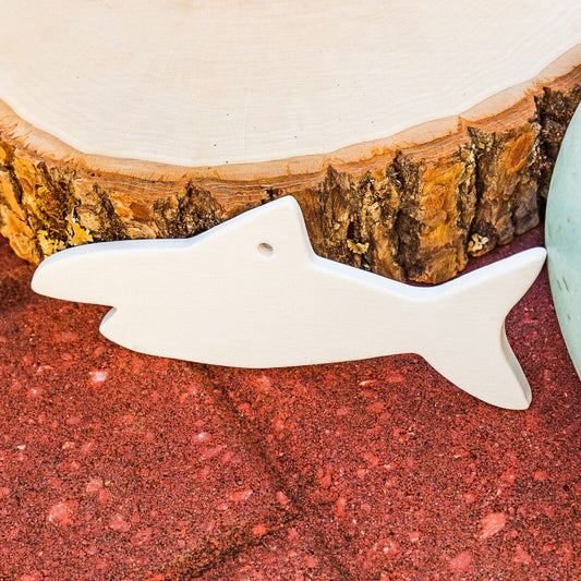 Shark Christmas Tree Ornament 5" Ceramic Bisque