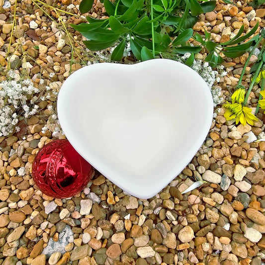 Heart Valentines Bowl 5.7" Ceramic Bisque Ready To Paint Pottery