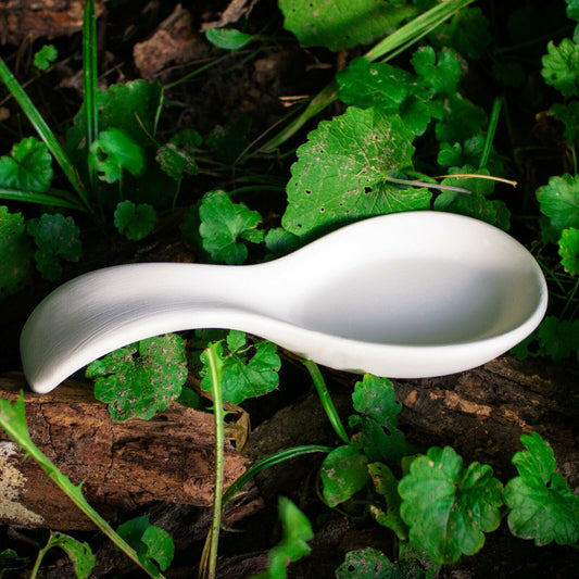 Smooth Spoon Rest 7.5" Ceramic Bisque Ready To Paint Pottery