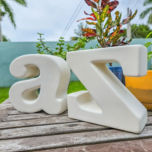 A Through Z Book Ends 5" Ceramic Bisque Ready To Paint Pottery+