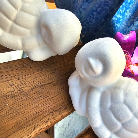 Small Turtle Couple 3" Ceramic Bisque Ready To Paint Pottery