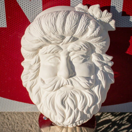Saint Nicolas Santa Mask 8.5" Ceramic Bisque Ready To Paint Pottery