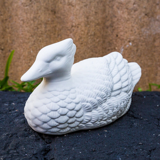 Detailed Duck Decorative Nature 5.7" Ceramic Bisque Ready To Paint Pottery