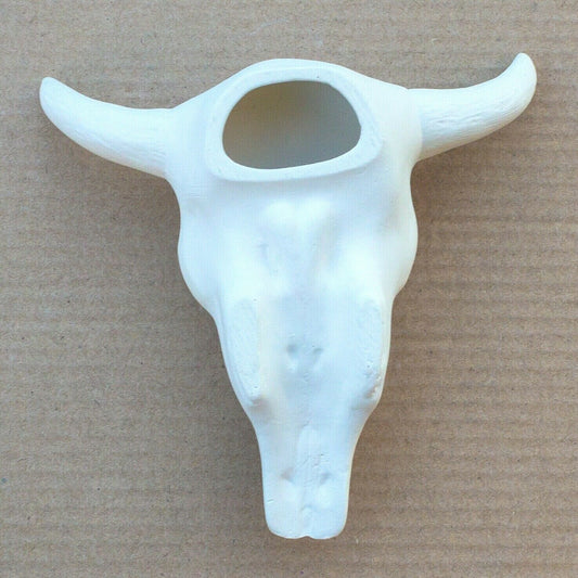 Bull / Cow Skull 4.5" Ceramic Bisque Ready To Paint Pottery