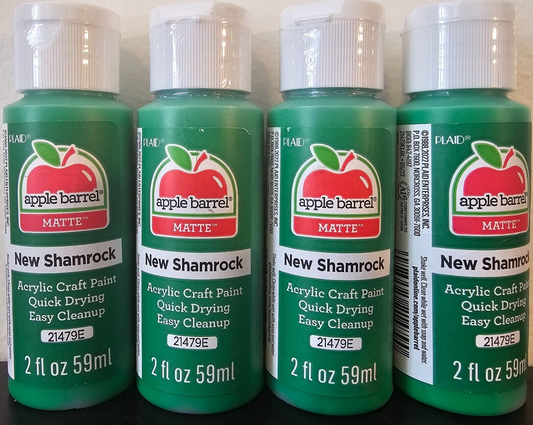 New Shamrock Green (4x) 2oz Bottles - (8oz) Apple Barrel Matte Acrylic Paint