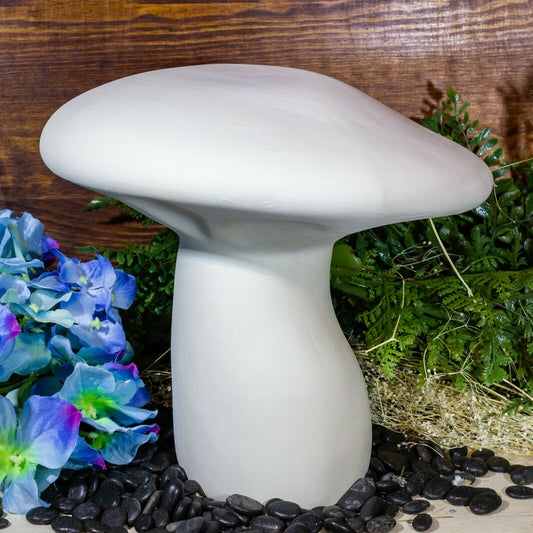 Giant Garden Mushroom 8.5" Ceramic Bisque Ready To Paint Pottery