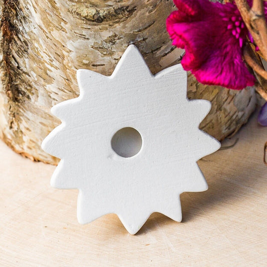 Smiling Sunflower Sun Add-On 2.6" Ceramic Bisque Ready To Paint Pottery