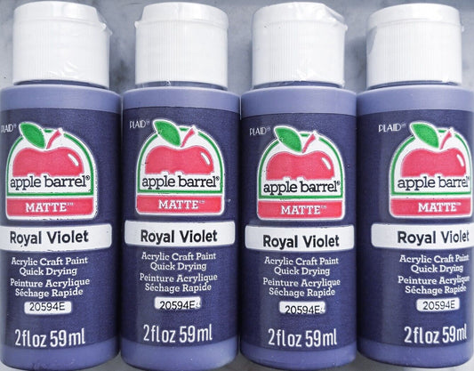 Royal Violet Purple (4x) 2oz Bottles (8oz) Apple Barrel Matte Acrylic Paint
