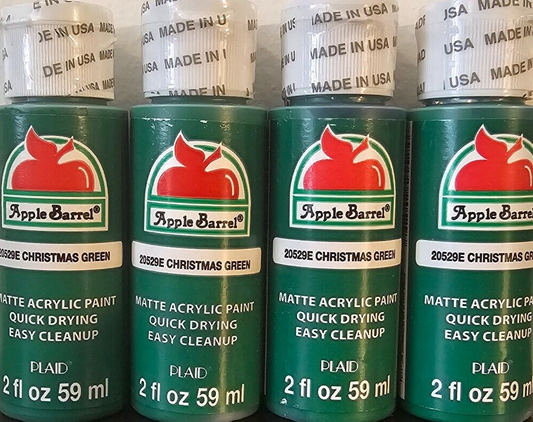 Christmas Green (4x) 2oz Bottles - (8oz) Apple Barrel Matte Acrylic Paint