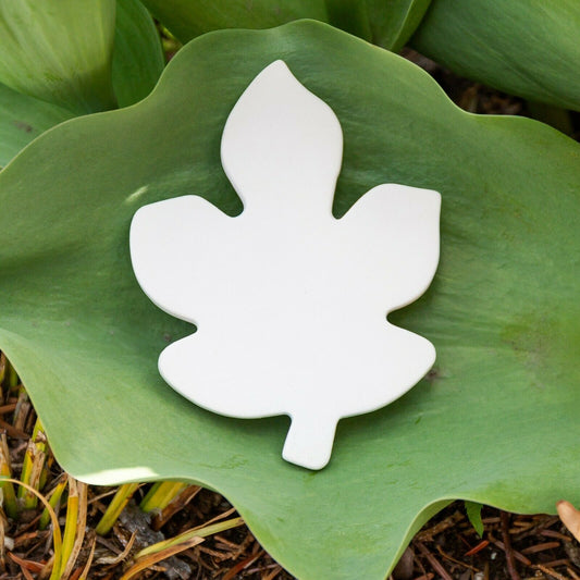 Flat Autumn Leaf Tile 4.5" Ceramic Bisque Ready To Paint Pottery Leaves