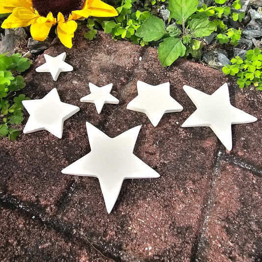 6x Star Mini Tiles 3" IN STOCK Ceramic Bisque Ready To Paint Pottery