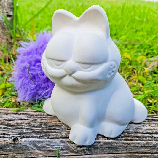 Large Cat 7.75" Ceramic Bisque Ready To Paint Pottery