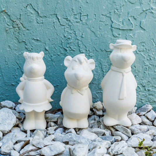 Yogi Boo Boo Cindy Bear Yosemite Set 6.5" Ceramic Bisque Ready To Paint Pottery