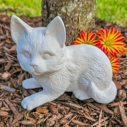 Large-Eared Cat Kitten 6.4" Ceramic Bisque Ready To Paint Pottery