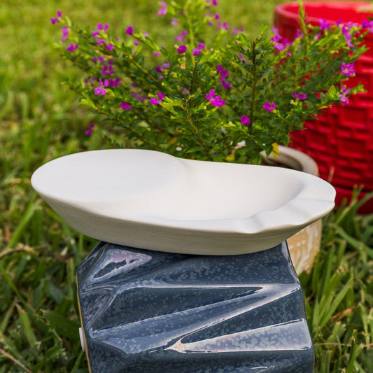 Smooth Oval Ashtray Brush 6.2" Ceramic Bisque Ready To Paint Pottery
