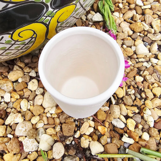 Small Smooth Cup Planter 4.3" Ceramic Bisque Ready To Paint Pottery