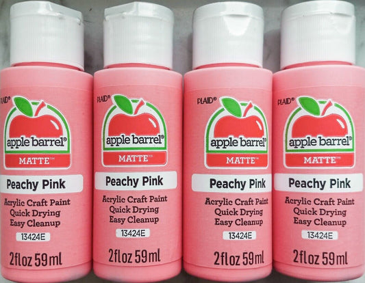 Peachy Pink (4x) 2oz Bottles (8oz) Apple Barrel Matte Acrylic Paint