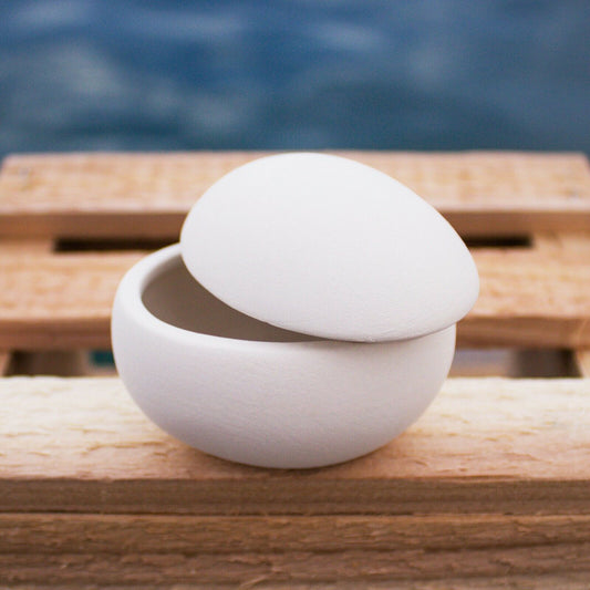 Egg Ring Holder Jewelry Box 2" Ceramic Bisque Ready To Paint Pottery