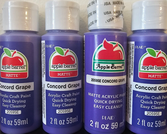 Concord Grape Purple (4x) 2oz Bottles - (8oz) Apple Barrel Matte Acrylic Paint