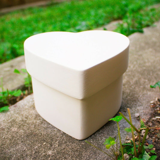 Smooth Heart Box 5x5 Valentines Ceramic Bisque Ready To Paint Pottery