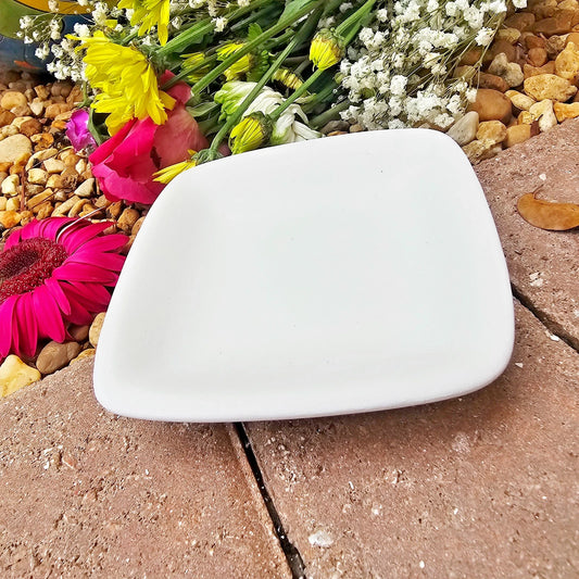 Small Dish Tray Beveled 5" Ceramic Bisque Ready To Paint Pottery