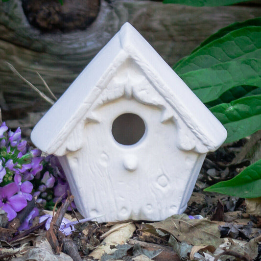 Small Cute Bird House 3.75" Ceramic Bisque Ready To Paint Pottery