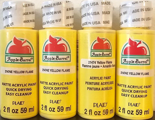 Yellow Flare (4x) 2oz Bottles - (8oz) Apple Barrel Matte Acrylic Paint